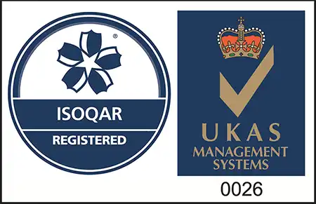 Certificazione ISOQAR Registered - UKAS Management Systems 0026